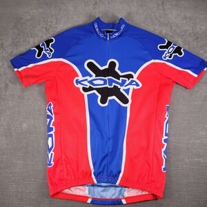 Verge Sport Cycling Jersey Full Zip Short Sleeve Red Blue Mens‎ XL